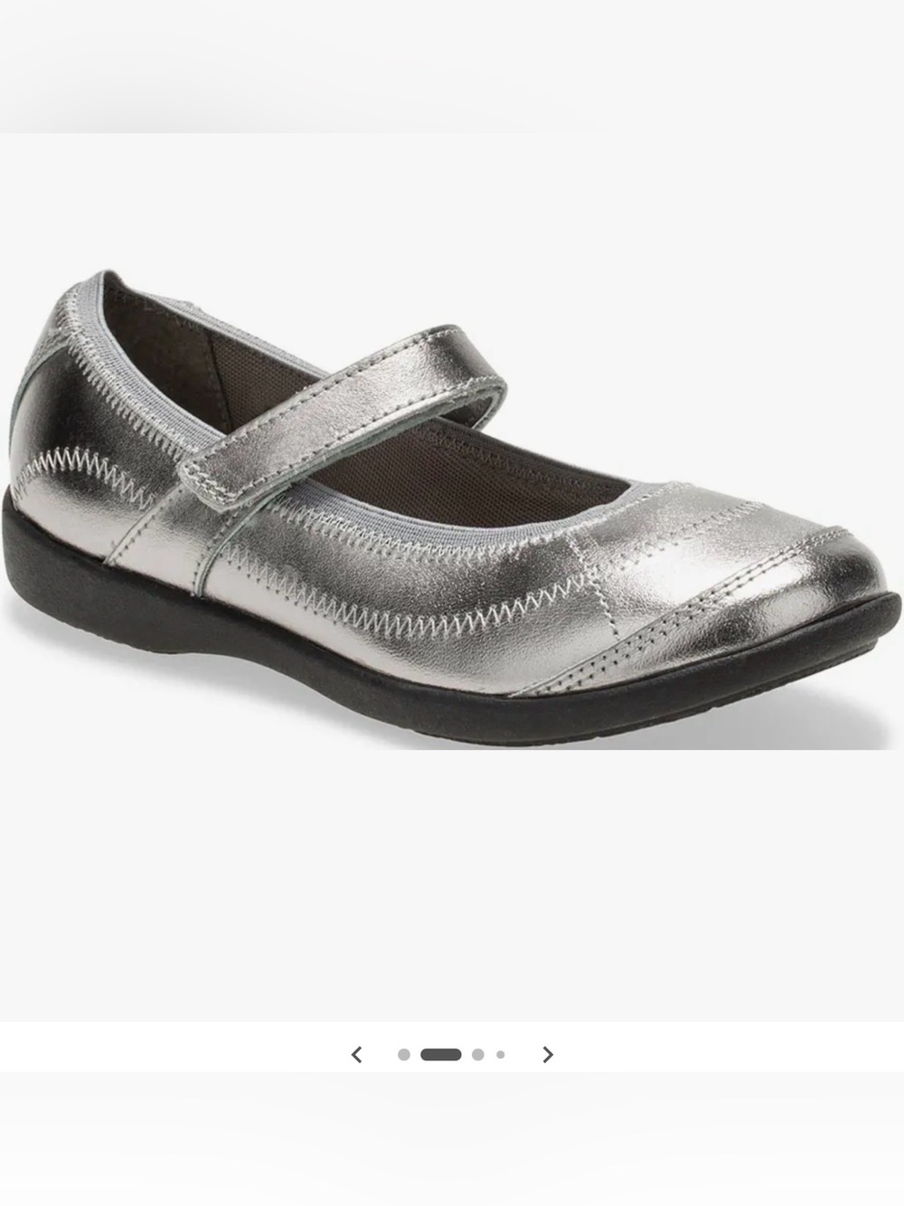 Hush Puppies Reese Silver Mary Jane Girl Shoes- Size 4W
